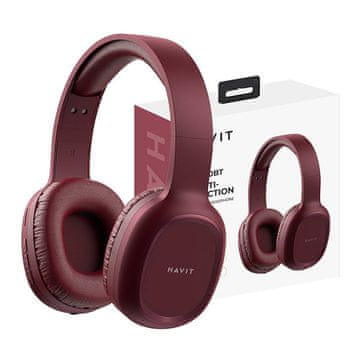 slomart havit h2590bt pro brezžične slušalke bluetooth (rdeče)