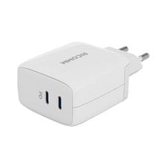 Ricomm 65W GaN RC652 EU omrežni polnilnik, 2xUSB-C + USB-C kabel 2,1 m