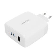 Ricomm 120W GaN RC1201 EU omrežni polnilnik, 1xUSB-A, 2xUSB-C + kabel USB-C 2,1 m