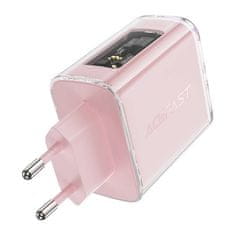 AceFast A45 omrežni polnilnik, 2x USB-C, 1xUSB-A, 65W PD (roza)