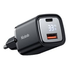 slomart mcdodo ch-1701 33w omrežni polnilec z zaslonom (črn)
