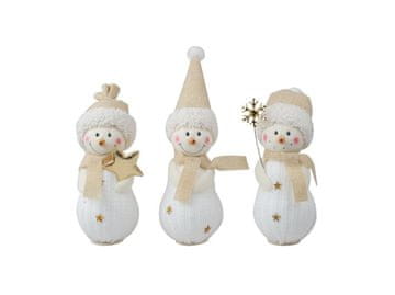 Snežak pleten 170 mm bež, bela, na stojalu mix