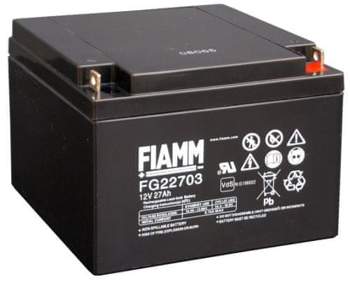 Fiamm FG22703 svinčen akumulator FG22703 • 12V 27Ah • AGM|VRLA • DXŠXV: 166x175x125 | Flag 5.5