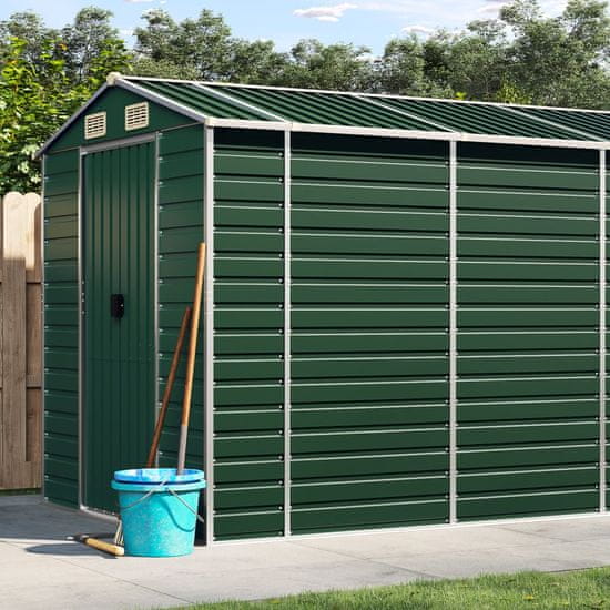 Vidaxl Vrtna lopa zelena 191x810x198 cm pocinkano jeklo
