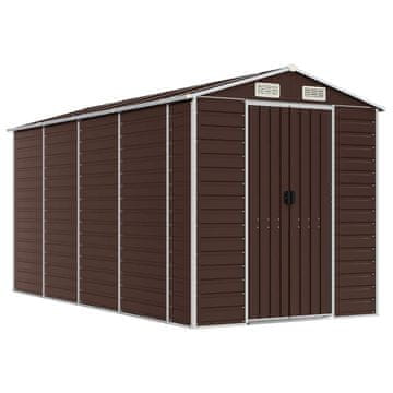 Vidaxl Vrtna lopa rjava 191x385x198 cm pocinkano jeklo