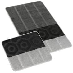 Sklop zavor 60x100 + 60x50 cm - brez izreza - set 60x100, 60x50 cm - črtasta siva, črna