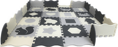 Matadi Penasta sestavljanka sive in krem barve Živali in oblike (28x28)