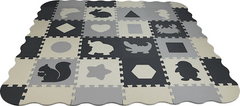 Matadi Penasta sestavljanka sive in krem barve Živali in oblike (28x28)