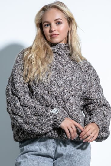 Fobya Klasičen ženski pulover Homour rjava