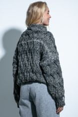 Fobya Klasičen ženski pulover Homour siva 40-42