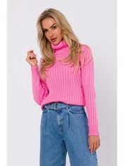 Made of Emotion Klasičen ženski pulover Andrellean M771 roza L/XL