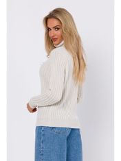Made of Emotion Klasičen ženski pulover Andrellean M771 svetlo siva L/XL