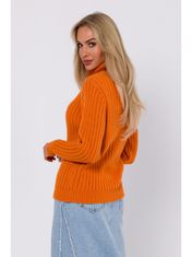 Made of Emotion Klasičen ženski pulover Andrellean M771 oranžna L/XL