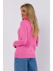 Made of Emotion Klasičen ženski pulover Andrellean M771 roza L/XL