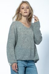shumee Lahek odprt pulover iz volne alpake F1730 Carmel 36/38