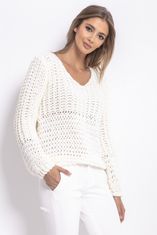 Fobya Klasičen ženski pulover Danbrariath ekru Universal