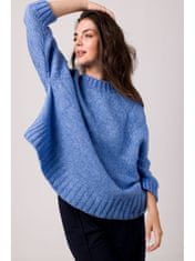 BeWear Klasičen ženski pulover Elyamour BK105 azurno modra Universal