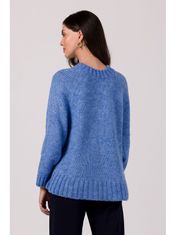 BeWear Klasičen ženski pulover Elyamour BK105 azurno modra Universal