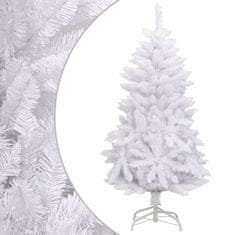 Vidaxl Umetna novoletna jelka s stojalom bela 120 cm