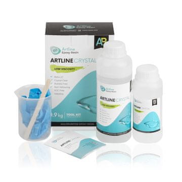 Artline Epoxy Resin CRYSTAL - Epoksidna smola s trdilcem - 0,9 kg, prozorna, z nizko viskoznostjo, 2:1