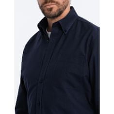 OMBRE Moška majica Oxford REGULAR V5 OM-SHOS-0108 temno modra MDN123613 XL