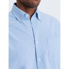 OMBRE Moška majica Oxford REGULAR V4 OM-SHOS-0108 modra MDN123614 S