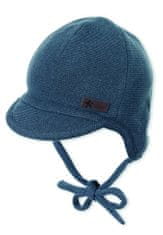 Sterntaler Modra melanžna podložena kapa z vrhnjim delom za dečka velikost 43 cm- 5-6 m