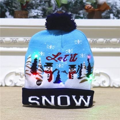 Mormark Božična pletena kapa z LED lučmi | XBEANIE