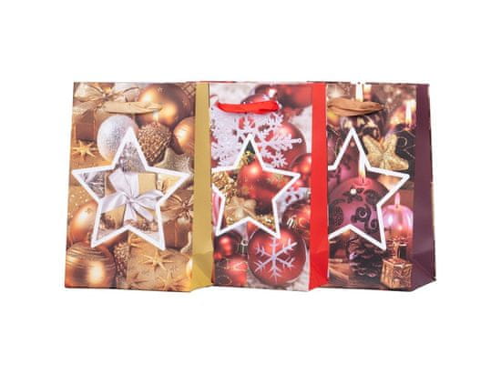 Darilna vrečka 100x150 mm okraski Božični okraski mix, zlata, rdeča, vijolična