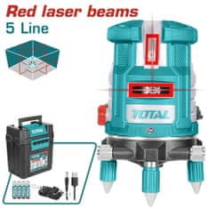 Total Samonivelirni linijski laser (rdeči laserski žarki), serija INDUSTRIAL (TLL306505E)