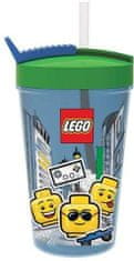 LEGO ICONIC Deček skodelica s slamico - modra/zelena