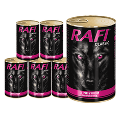 RAFI Rafi Classic mokra pasja hrana s puranom in korenčkom, set 6 x 1240 g