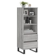 Vidaxl Visoka omara Siva sonoma 40x36x110 cm inženirski les