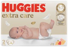 4x HUGGIES Extra Care 2 plenice za enkratno uporabo (3-6 kg) 58 kosov