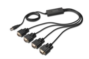Digitus Adapter USB za serijska vrata, RS232 4 x RS232, tip kabla, Chipset: FT4232H, 1,5 m