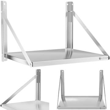 shumee Zložljiva gostinska stenska polica iz nerjavečega jekla do 40 kg, 60 x 45 cm