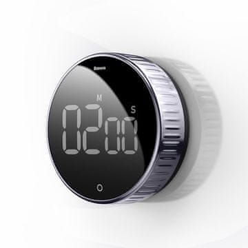 BASEUS Vrtljiv minutnik, elektronski časomer, timer, črn