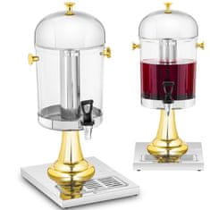Royal Catering Dispenser za hlajenje sokov in pijač za bife, 8 l, zlata