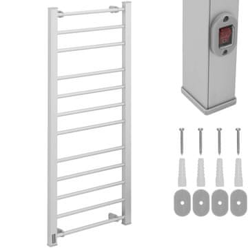 shumee Električni stenski kopalniški radiator z 12 palicami, 200 W - siv