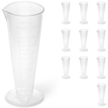 BE KOMPLET PLASTIČNIH LABORATORIJSKIH ČAŠ Z GRADUACIONO 50 ML 10 KOSOV.
