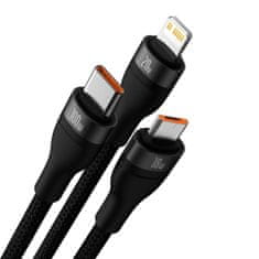 BASEUS Kabel 4v1 USB+USB-C na USB-C / iPhone Lightning / micro USB 1,2 m – črn