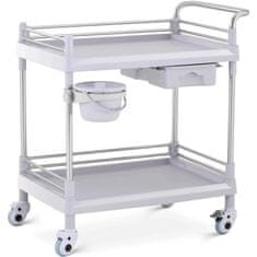 shumee Laboratorijski kozmetični voziček 2 polici 1 predal 82 x 52 x 91 cm 20 kg