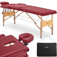 NEW Lesena masažna miza prenosna zložljiva postelja Toulouse Red do 227 kg rdeča