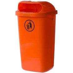NEW Zabojnik za komunalne odpadke DIN 50L za stebriček ali steno - oranžen