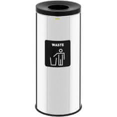 NEW Zbiralnik za ločevanje odpadkov okrogel srebrn 45 l - mešani odpadki