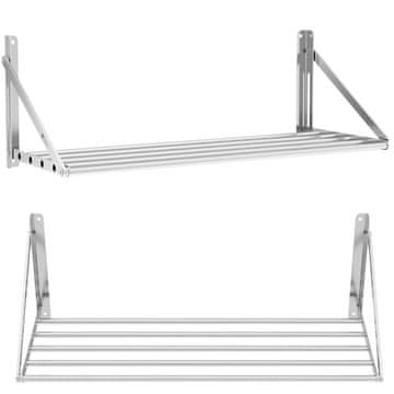 shumee Zložljiva stenska polica iz nerjavečega jekla do 40 kg 100 x 45 cm