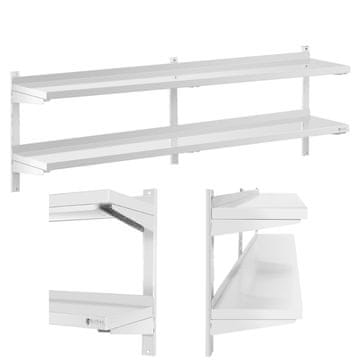 shumee Dvojna, nastavljiva, viseča gostinska stenska polica, JEKLO 200 x 30 cm