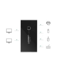 Ugreen Switch box HUB stikalo 4x USB 3.2 Gen 1 razdelilnik USB za dva računalnika - črn