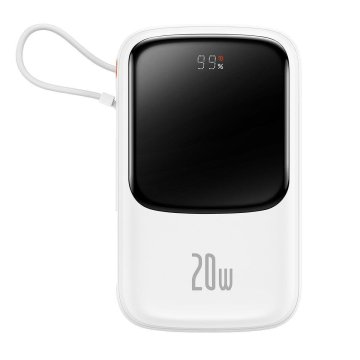 shumee Powerbank s hitrim polnjenjem 10000mAh 20W QC-PD-SCP-FCP kabel Iphone Lightning white