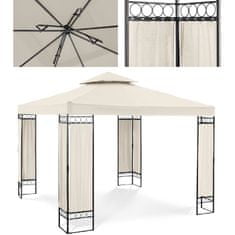 Uniprodo Vrtni paviljon gazebo zložljiv šotor 3 x 3 x 2,6 m smetana